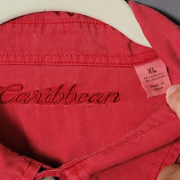 Lot of 4 Caribbean Mens Lyocell Cotton Vacation Short Sleeve Button Up Shirts XL - Picture 12 of 13